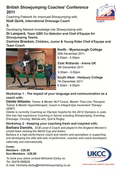 Spaces still avaliable - British Showjumping Coaches' Conference 2011